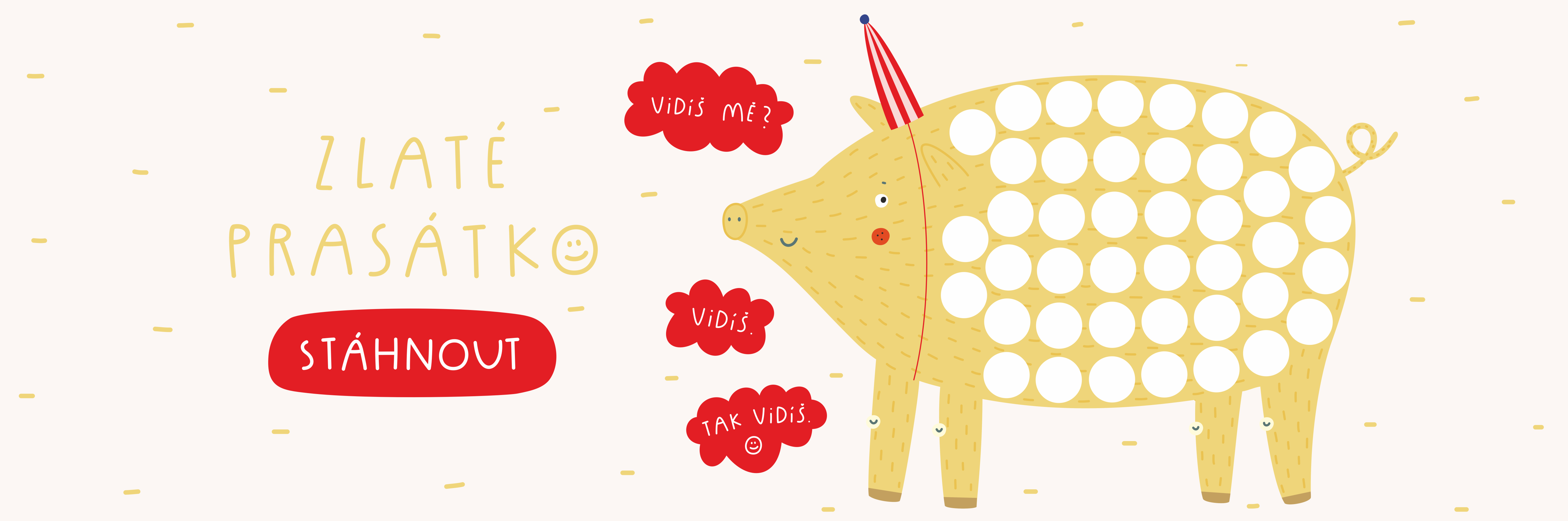 Zlaté prasátko - stáhni a vytiskni