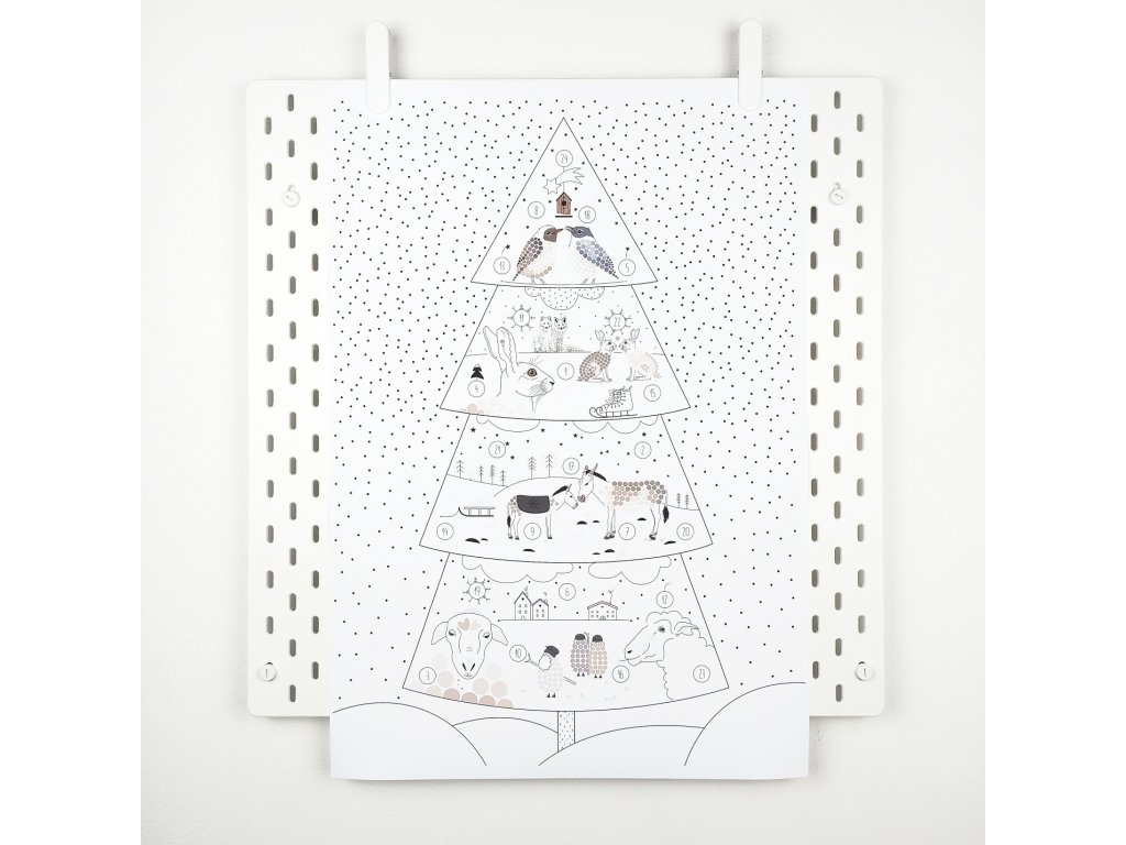 adventní strom se svítícími puntíky
