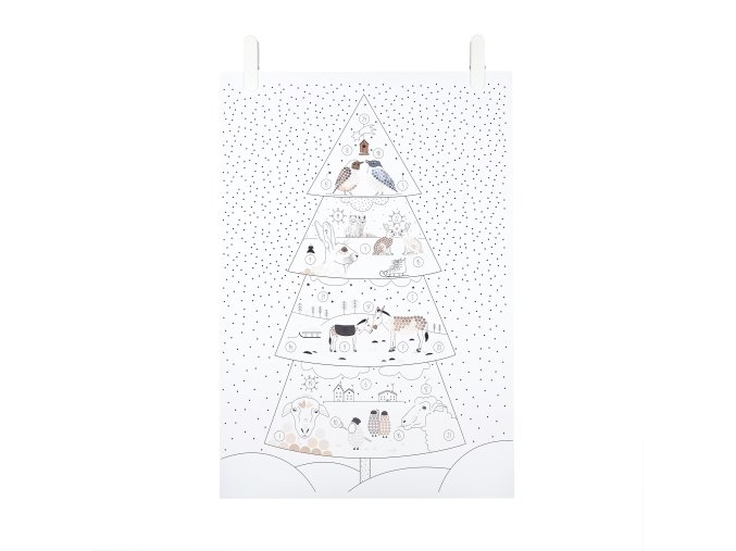 A2 PLAKÁT adventní strom se svítícími puntíky