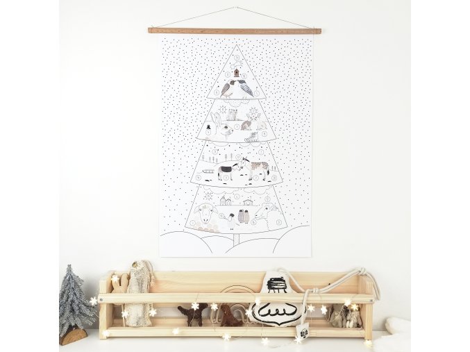 adventní strom se svítícími puntíky