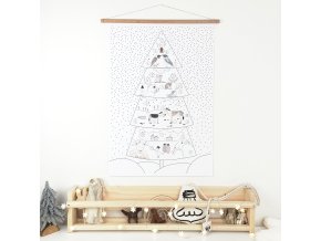 adventní strom se svítícími puntíky