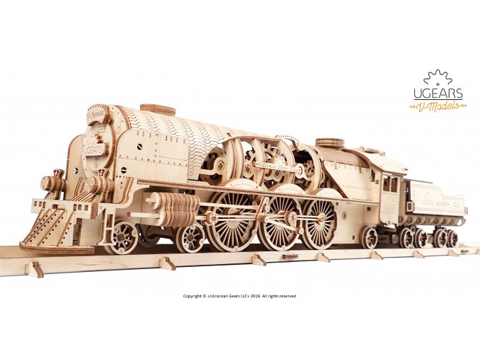 Ugears V Express Steam Train with Tender Model Kit 1