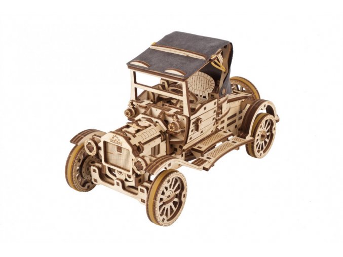 UGEARS DŘEVĚNÁ STAVEBNICE 3D MECHANICKÉ PUZZLE - Model Retrocar UGR-T