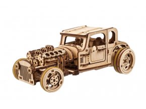 UGEARS DŘEVĚNÁ STAVEBNICE 3D MECHANICKÉ PUZZLE - The Hot Rod Furious