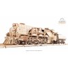 Dřevěná 3D mechanická stavebnice Ugears - V-Express lokomotiva s vagónem