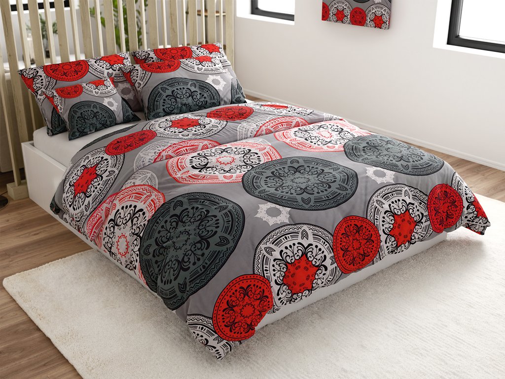 Šedé povlečení ORIENT COLOR z mikrovlákna s orientálním vzorem