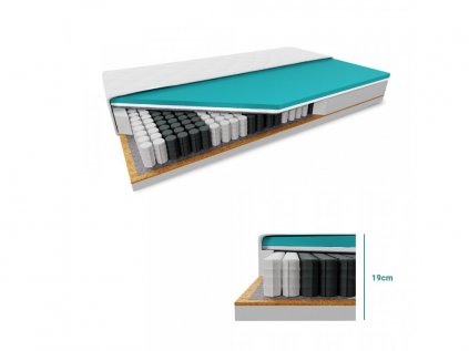 Kokosov madrac COCO MAXI 120x200 cm, visina 20 cm s navlakom