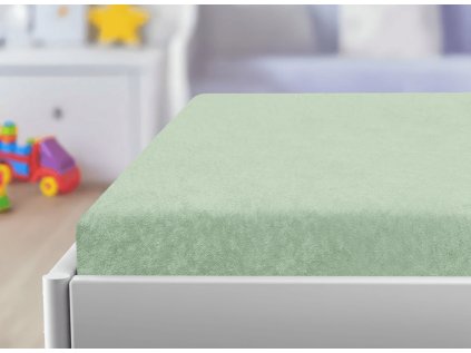 Plahta od frotira za dječiji krevetic zelena 60x120 cm