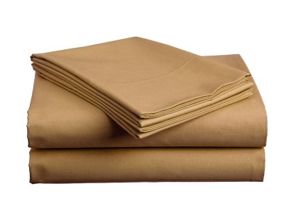 prostěradlo bavlněné plachta hladké hotelové jednolůžko 140 x 240 cm hnědé
