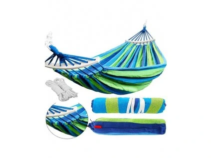 Plava viseća mreža HAMAK za 2 osobe 190x150 cm
