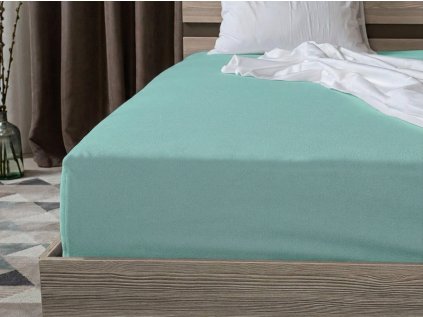 Jersey plahta mentol 90 x 200 cm