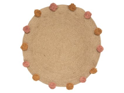 50134 detsky jutovy koberec pompons 78 cm