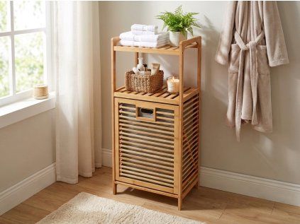 Šedý bambusový koš na prádlo SOBIKON