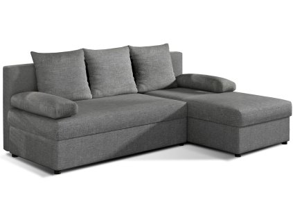 Šedá rozkládací rohová pohovka GINO, oboustranná s moderním designem