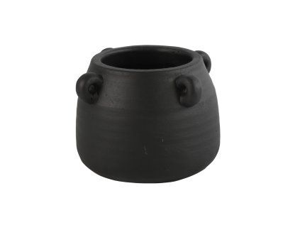 Moderní černý cementový květináč CELTIC pro stylový interiér