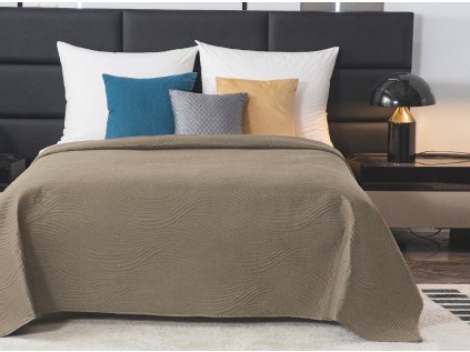 Elegantní olivově zelený přehoz na postel CADIZO 200x220 cm se vzorem
