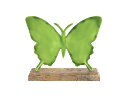Kovová dekorace motýl BUTTERFLY 20 cm zelená – stylový doplněk do interiéru