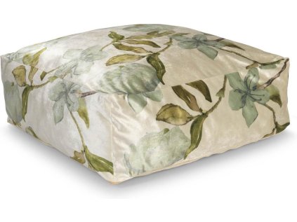 Sedací sametový polštář na zem EMILE 60x60 cm zelený – elegantní a pohodlný doplněk