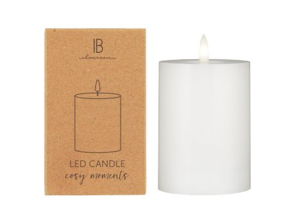 Bílá LED svíčka WARM FLAME SL 10 cm pro každodenní použití