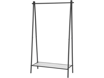 Praktický šatní regál STEEW černý 92,5x153 cm s odkládací policí