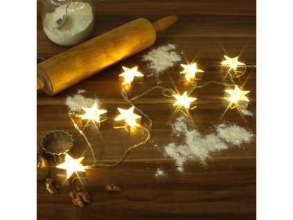 LED svjetlosni lanac GOLD STARS 140 cm zlatni