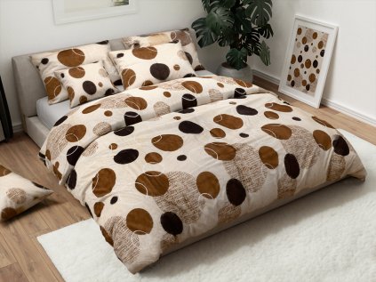 Luxusní povlečení mikroplyš AURELIA krémové s moderním vzorem