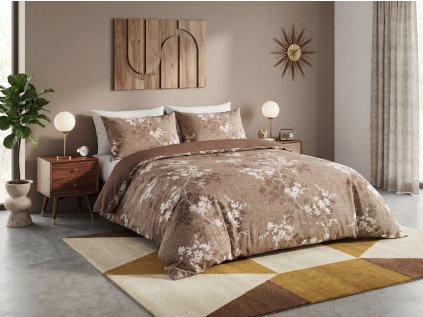 Mikroflanelové povlečení  BRONIVA hnědé