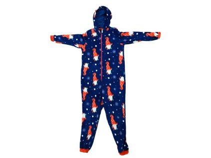 Pohodlný overal CHRISTMAS ONESIE modrý pro zimní večery