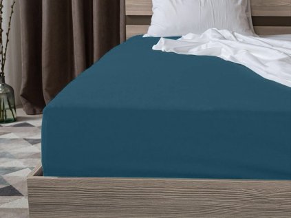 Jersey prostěradlo petrolejové 180 x 200 cm pro pohodlný spánek