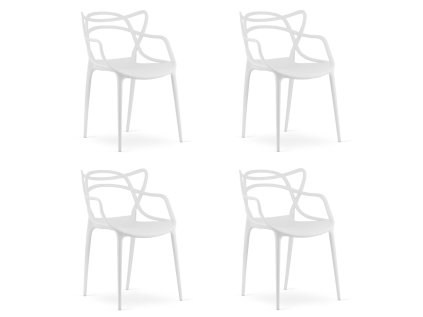 Set 4 plastične stolice KATO, bijele