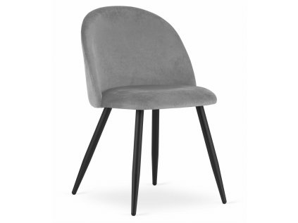 Moderní světle šedá židle BELLO s černými nohami