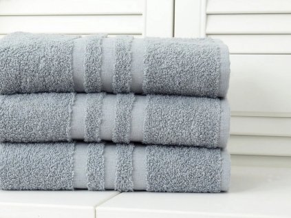 Dječji ručnik LINEA 30x50 cm sivi s bordurom, 100% pamuk
