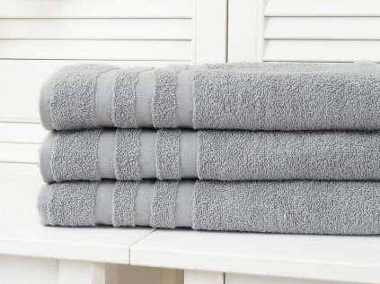 Dječji ručnik LINEA 30x50 cm tamno sivi s bordurom, 100% pamuk