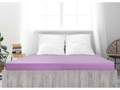 Fialové jersey prostěradlo z mako bavlny LUXORA 180 x 200 cm pro pohodlný spánek