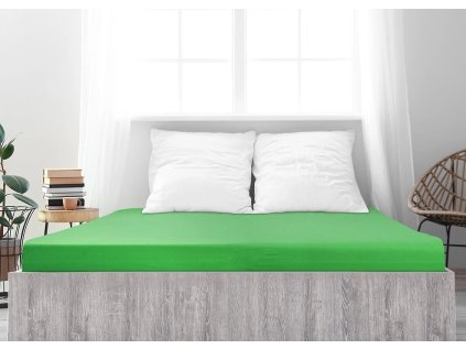 Zelené jersey prostěradlo z mako bavlny LUXORA 90 x 200 cm pro dokonalý komfort