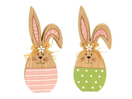 Dřevěný velikonoční zajíček SPRING BUNNY – různé varianty pro jarní výzdobu