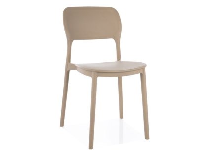 Moderní plastová jídelní židle TIMO béžová s minimalistickým designem