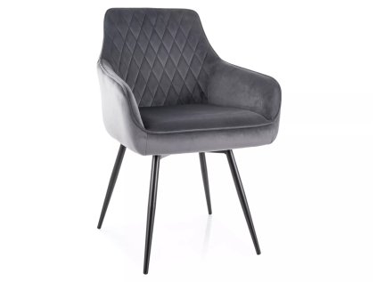 Elegantní jídelní židle MARLO VELVET šedá – luxusní sametový design