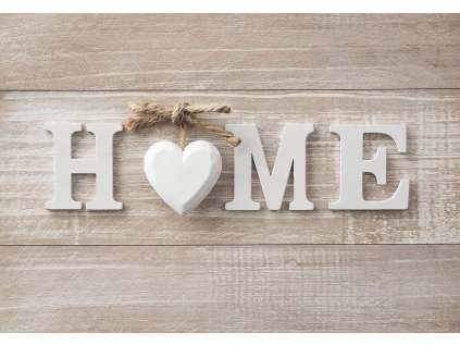 Fototapeta na zeď s nápisem HOME v přírodních tónech, rozměr 183 x 127 cm