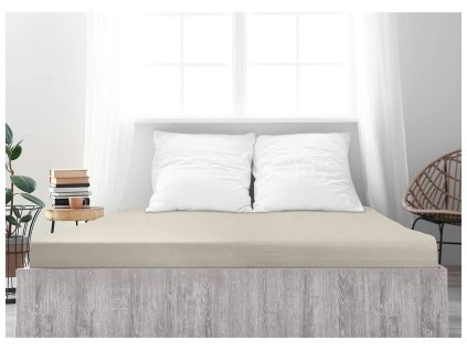 Prostěradlo ALVORA 180x200 cm jersey – béžová barva