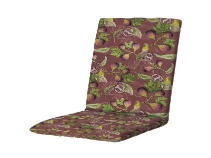 Polstr na křeslo JASMINE BORDEAUX vínový 97x49 cm s ovocným vzorem