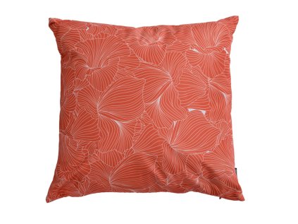 Oranžový venkovní polštář OLIVOR 45x45 cm s květinovým vzorem