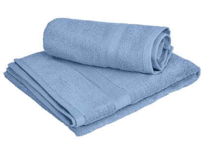 Modrá osuška a ručník CLARYSSE ELEGANCE s bordurou – sada 500g/m²