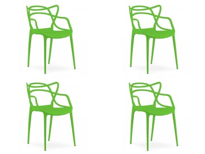 Set 4 plastične stolice KATO, zelene