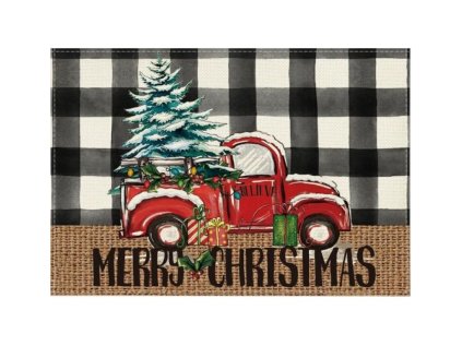 Dekorační bílé prostírání MERRY CHRISTMAS 30x45 cm pro vánoční tabuli