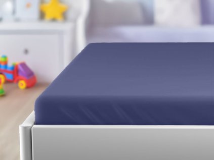 Jersey plahta za dječji krevetić tamnoplava 70 x 140 cm