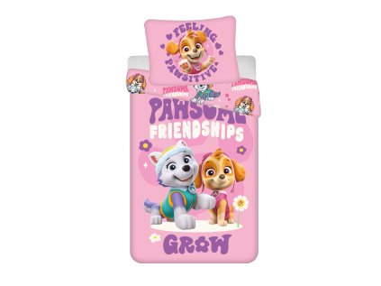 Růžové povlečení PAW PATROL Pawsome friendships z mikrovlákna