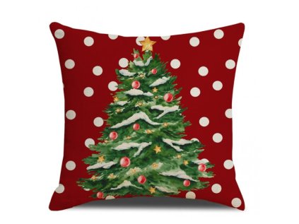 Vánoční povlak na polštář WINTER DOTS 45x45 cm s motivem stromku