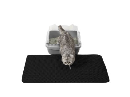 15411 Mata pod kuwete Praktická podložka před kočičí toaletu 60x45 cm černá pro čistý domovczarna