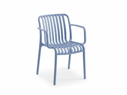 Plastová židle TREGO s područkami modrá pro venkovní i vnitřní použití